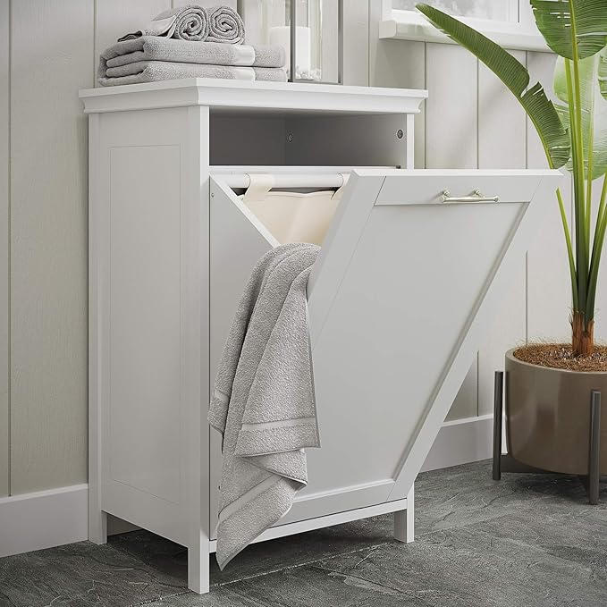 RiverRidge Somerset Tilt-Out Laundry Hamper, White