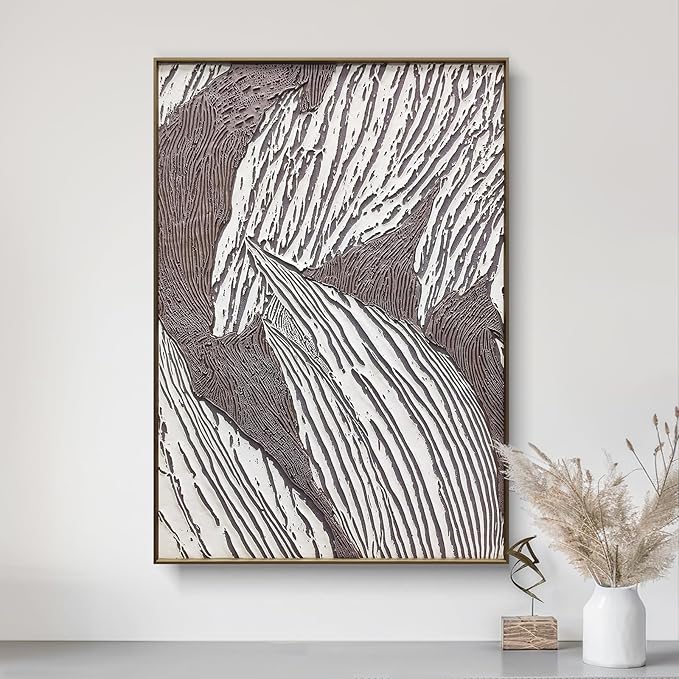 BrightA Abstract Wall Art - Black and White Wall Art for Office, Bedroom, Modern Decor - Acrylic Painting 27.6"x39.3"
