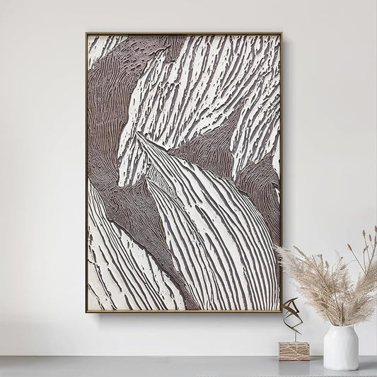 BrightA Abstract Wall Art - Black and White Wall Art for Office, Bedroom, Modern Decor - Acrylic Painting 27.6"x39.3"