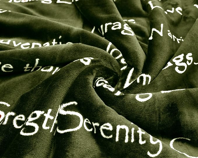 WOLF CREEK BLANKET - Compassion Blanket (Brand)- Strength Courage Super Soft Warm Hugs, Get Well Gift Blanket Plush Healing Thoughts Positive Energy Love & Hope (Olive, 50 x 65 Sherpa)