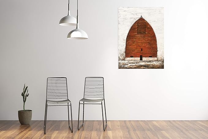 Yihui Arts Red Barn Canvas Wall Art - Hand Painted Vintage Farmhouse Oil Paintings - Modern Abstract Rustic Country Decor Pictures for Living Room Bedroom Bathroom Decoration