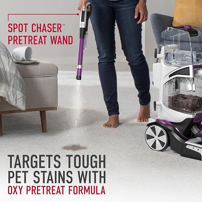 Hoover SmartWash Pet Automatic Carpet Cleaner Machine with Spot Chaser Wand, Deep Cleaning Carpet Shampooer Machine, Pair with a Hoover Carpet Cleaner Solution for a Bright, Refreshed Home