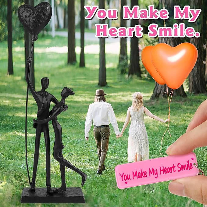 Wedding Gifts for Couples 2025, Romantic Couple Iron Sculpture 12in Handcrafted Passionate Love Metal Statue Decoration, Anniversary for Women Men Her Him Wife Husband Birthday Gifts