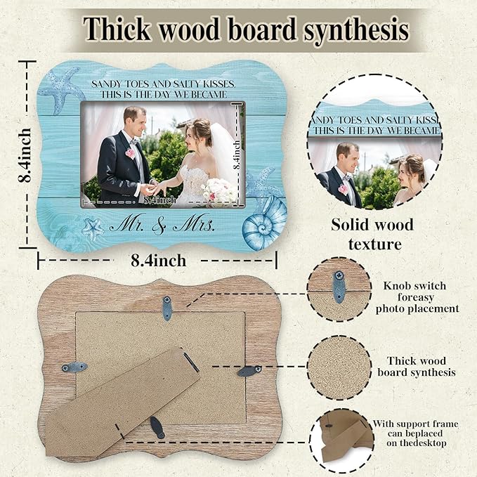 2025 Wedding Photo Frames - This Was My Favorite - Wedding Gifts For Newlyweds, 2025 Beach Wedding Wood Picture Frame, Placeable 4 x 6 horizontal photo, for Home Bedroom Decoration - A12