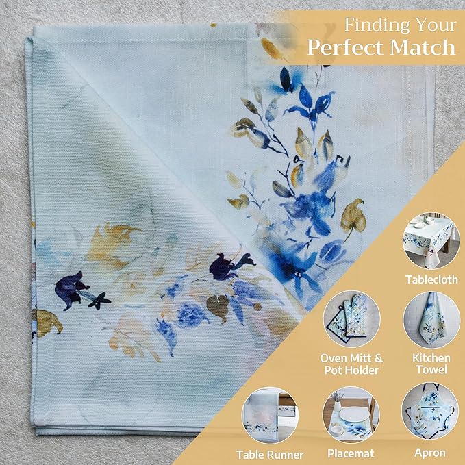 Maison d' Hermine Cloth Napkins Set of 4 100% Cotton Everyday Reusable Square Napkins Cloth Washable, Dinner, Party, Wedding, Restaurant, Spring/Summer (Lazy Summer Days, 20" x 20")