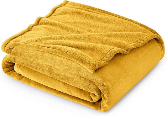 Bedsure GentleSoft Gold Fleece Throw Blanket - 300GSM Blankets for Couch, Sofa, Bed, Soft Lightweight Plush Cozy Throws for Toddlers, 50x60 inches