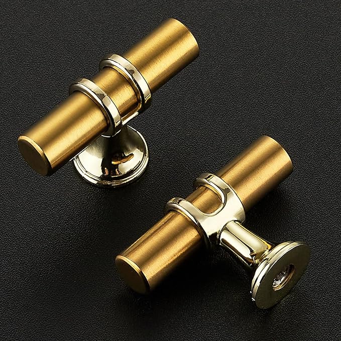 20 Pack Brushed Brass Cabinet Knobs - Gold Kitchen Cabinet Knobs Cabinet Pulls for Kitchen Cabinet Drawer Stainless Steel Dresser Knobs for Cabinet Hardware 2in Length Single Hole