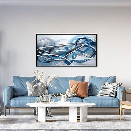 YDYSUNE Large Abstract Wall Art Blue Canvas Wall Decor Paintings Abstract Artwork for Living Room Pictures for Bedroom Decor Office Home Decoration Artwork for Walls 20×40IN