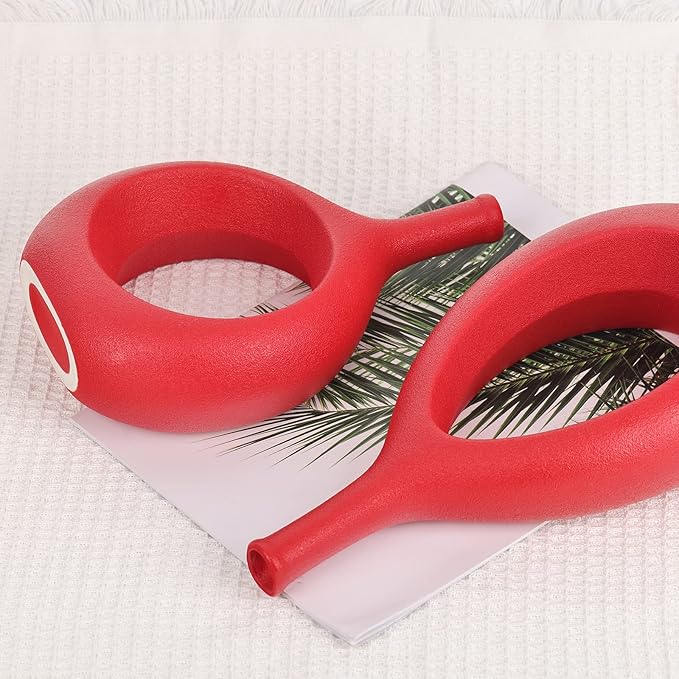 Red Ceramic Hollow Elliptical Vase Set of 2 - Boho Circle Vase with Hole, for Modern Red Table Decor, Living Room Decor Shelf mid Century Modern Home Entrance Decorative vase