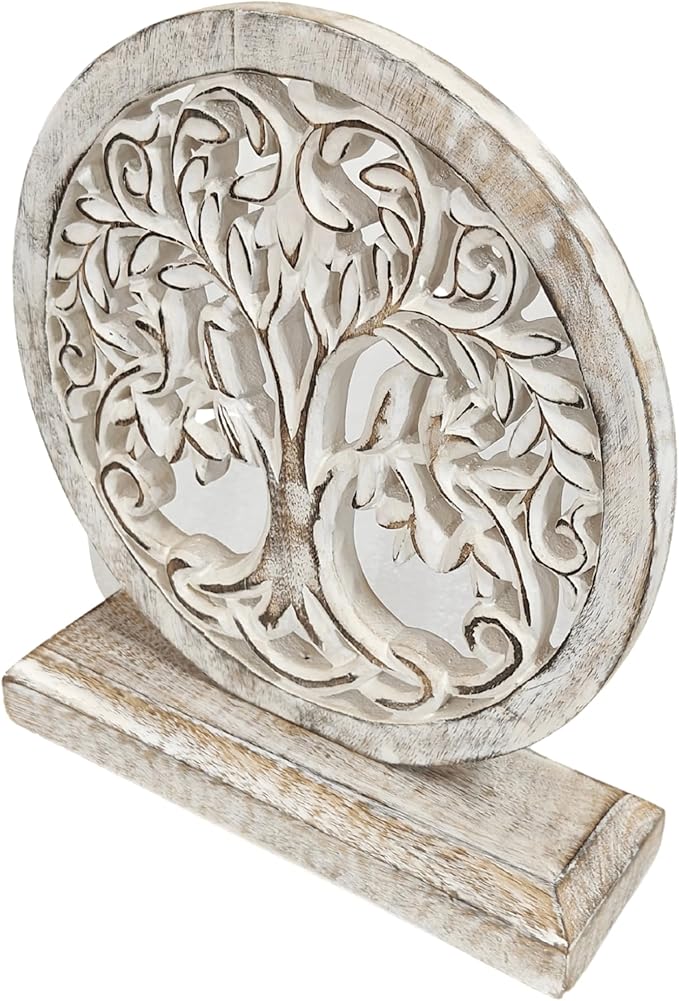 VANIYA CRAFTS® Wooden Carved Handmade Engraved Table Decor Table Sculpture Home Decor Statue for Living Room, Bedroom, Office Desktop, Cabinets