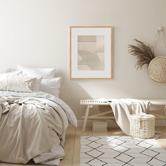 16x20 Picture Frame for Wall, 16 x 20 Solid Oak Wood Frames, Tempered Glass, 16x20 Picture Frame with Mat for 11x14, 16 by 20 Wood Frames, 16 x 20 Matted Poster Frame, Natural Oak Color