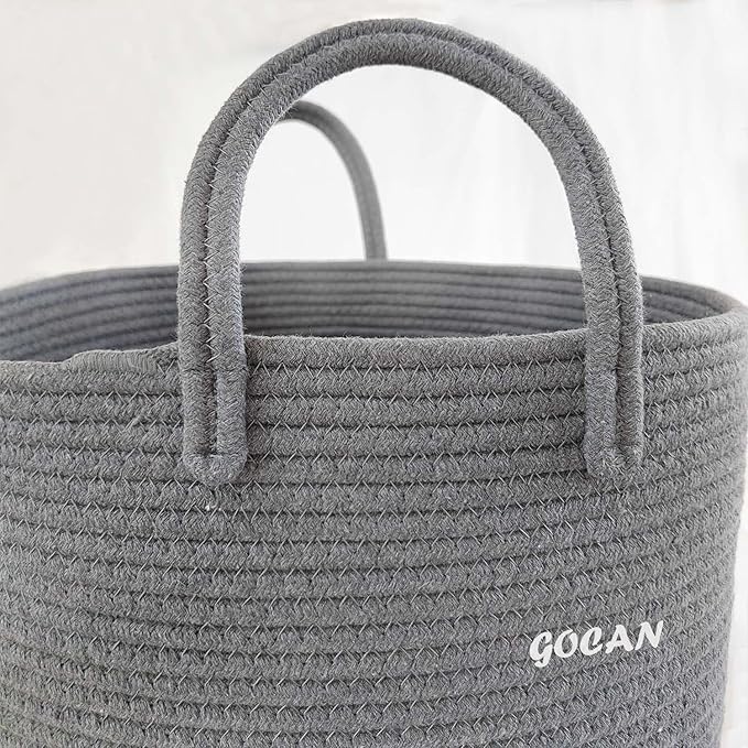 large tall sturdier Laundry Hamper Basket Woven Storage Baskets for clothes Pillows Blanket Toy in living or bed room decoration H50XD38cm darkgrey