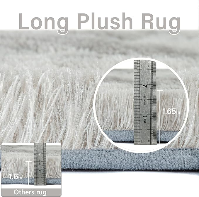 Shag Rug 8x10 for Living Room, Super Soft Modern Plush Rug Non-Slip Large Area Rug Indoor Fuzzy Carpet Fluffy Rugs for Bedroom Home Aesthetic Decor