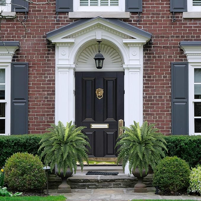 35" Fake Ferns, 4 Large Artificial Bonston Ferns Bushes Plants with 39 Fronds for Outdoors Garden Patio Porch Entrance Low Maintain Home Decor