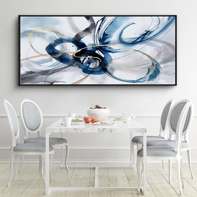 KLAKLA Extra Large Wall Art - Abstract Huge Canvas Picture Wall Decor Living Room Oversized Artwork for Walls Bedroom Office Decoration Modern Frame Wall Art