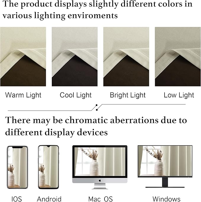 StangH Beige Blackout Curtains Back Tab Velvet Chenille Curtains Heavy Thick Thermal Insulated Privacy Window Drapes for Nursery Bedroom/Living Room Dividers, W52 x L84, 2 Panels