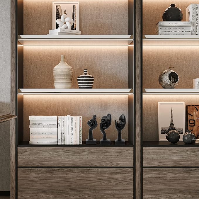 3 Pcs Thinker Statue,Modern Home Resin Sculptures,Collectible Figurines for Home Office Bookshelf Desktop Decor(Black)