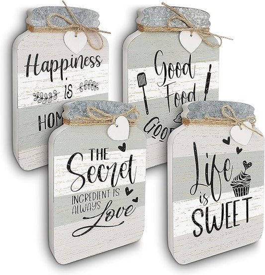 The Old Shack – Timeless Kitchen Wall Decor Set of 4 – Durable Kitchen Wall Art – Refined Kitchen Decor to Elevate Your Home, Crafted for Lasting Style, 8 x 5 in