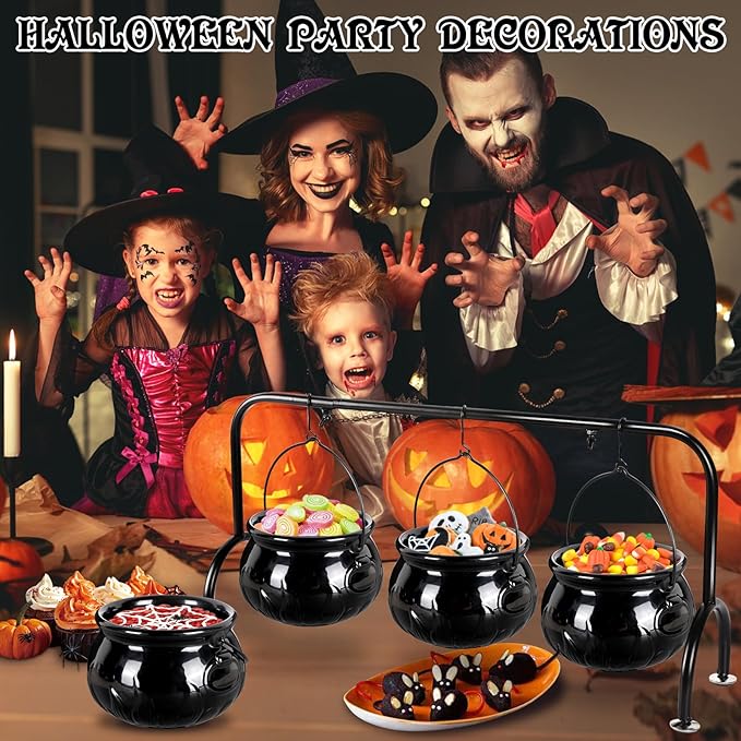 Halloween Decorations Halloween Party Decorations - 3 Ceramic Witches Cauldron Serving Bowls Set Hocus Pocus Witch Decoration Serving Cauldron for Party Supplies Home Kitchen Outdoor Indoor Decoration