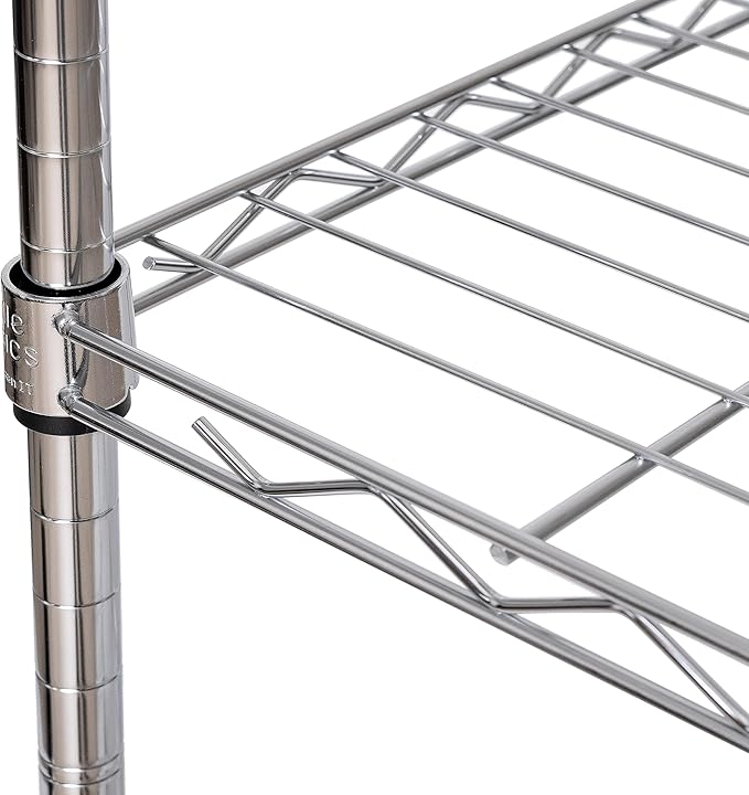 Seville Classics 5-Tier Wire Shelving with Wheels, 5-Tier, 30"" W x 14"" D (NEW MODEL), Chrome Plating, Plated Steel