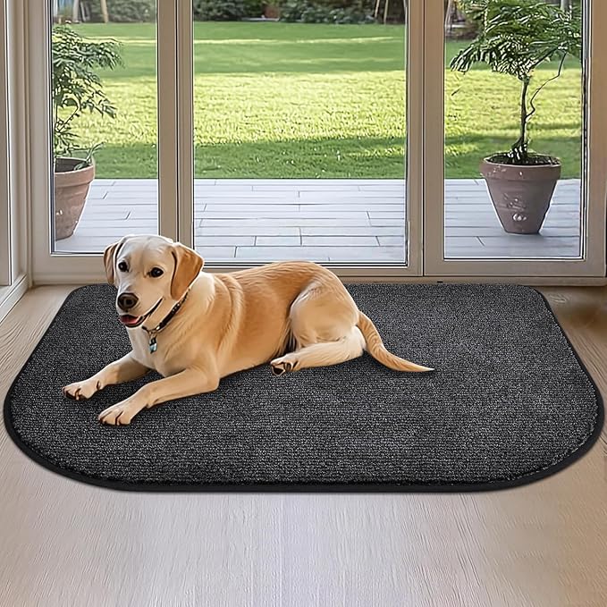 Dirt Trapper Dog Door Mat 32" x 47" / 80cm x 120cm, Washable Kitchen Rug, Non Slip Kitchen Mat for Floor, Absorbent Indoor Entryway Rug for Laundry, Bathroom, Bedroom