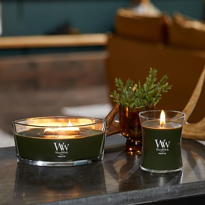 WoodWick Fraser Fir Medium Hourglass Candle,10 Oz