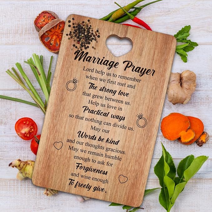 Wedding Gift for Couple Acacia Wooden Cutting Board Marriage Engagement Newlywed Gift for Wedding Shower Bridal Shower Gift for Groom Bride to Be Gift Wood Engraved Board Anniversary Mr and Mrs Gift