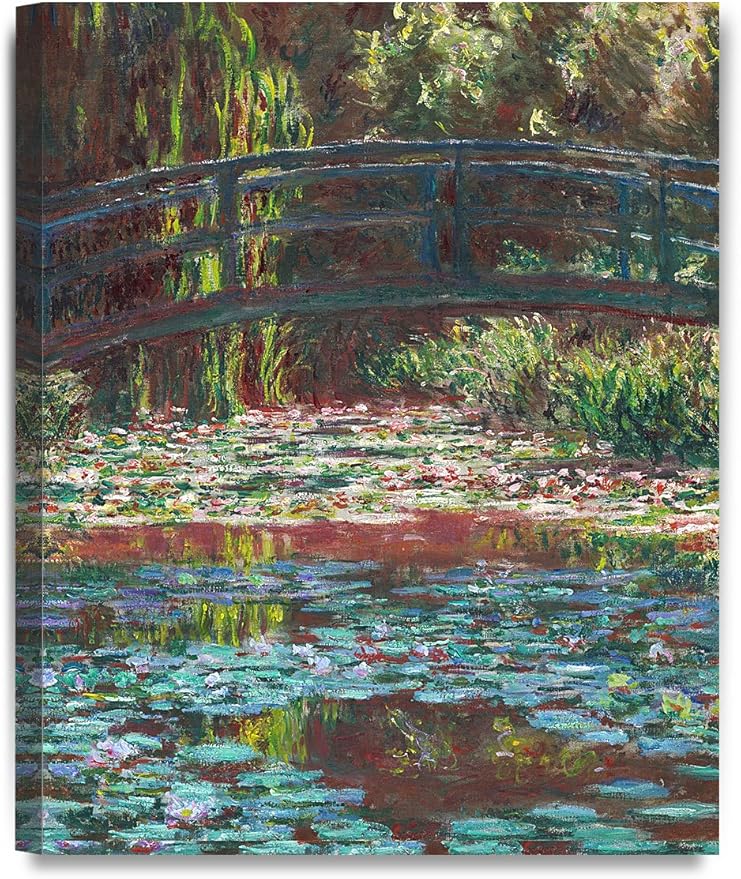 DECORARTS - Water Lily Pond 1900, Claude Monet Art Reproduction. Giclee Canvas Prints Wall Art for Home Decor 20x16