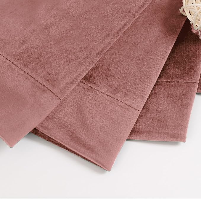 BGment Dusty Rose Velvet Curtains for Bedroom, Elegant Blackout Thermal Insulated Soundproof Super Soft Home Decor Curtains with Back Tab and Rod Pocket for Living Room, 2 Panels, 52 x 72 Inch