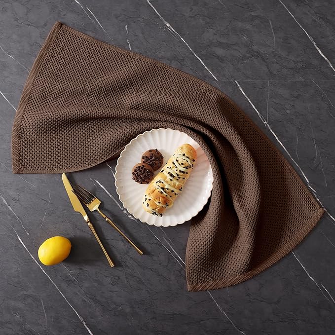 Homaxy 100% Cotton Kitchen Towels and Dishcloths Set, 12 x 12 Inches and 13 x 28 Inches, Set of 12 Bulk Kitchen Towels Set, Ultra Soft Absorbent Dish Cloths for Washing Dishes, Coffee