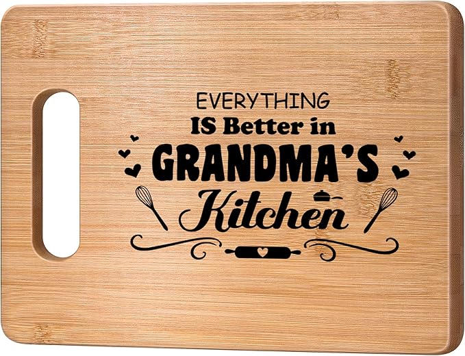 Grandma Christams Birthday Gifts,Great Grandma Gifts from Grandkids,Best Grandma Gifts from Granddaughter Grandson,Personalized Engraved Bamboo Cutting Board Gift Ideas for Grandmother Nana Gigi Mimi