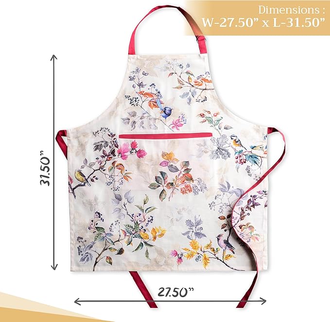 Maison d' Hermine 100% Cotton Apron for women with Pocket Kitchen Chef Apron for Men Cooking Gardening Server Waitress