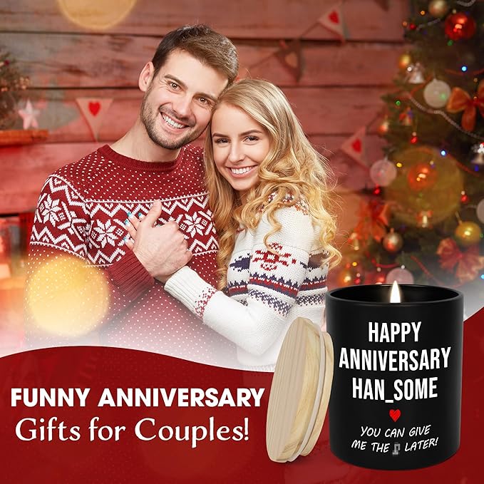 Funny Gifts for Him - Long Lasting Vanilla Lavender Scented Candle 10oz - 1 Year 10 Year 30th 50th Anniversary Wedding Gifts for Men Husband Him Boyfriend from Her Girlfriend Wife