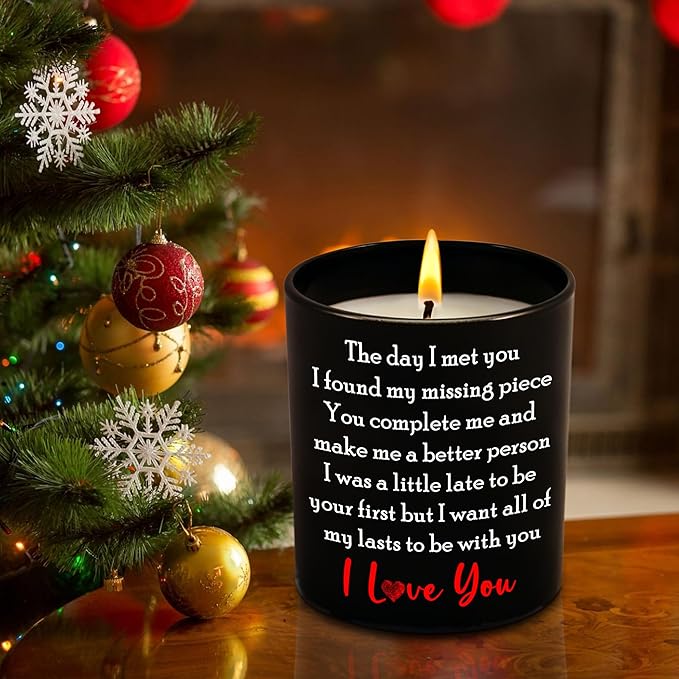 Couple Gifts for Him Her - Long Lasting Vanilla Lavender Scented Candle 10 oz - Anniversary Birthday Gifts for Women Men Couples Boyfriend Girlfriend Husband Wife