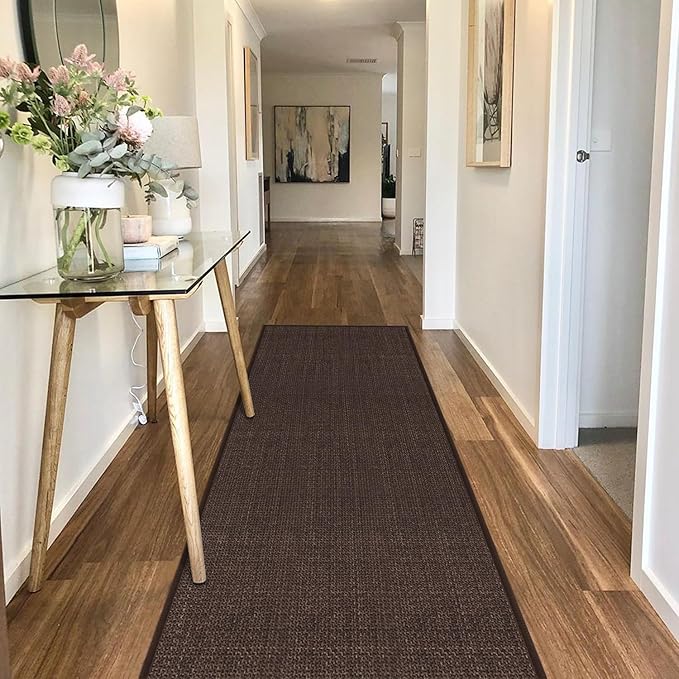GOYLSER Entry Runner Rugs for Inside House, Long Jute Hallway Runner Rug Non Slip, 2x15 Water Absorbent Rug for Laundry Room Floor Mat