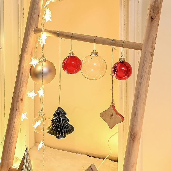 Red Ball Ornaments for Christmas Tree, Matte, Shiny, Clear Glass Ball Ornaments for Christmas Tree, 12Pcs Vintage Xmas Balls for Home Decoration, Thanksgiving, Party, DIY Gift