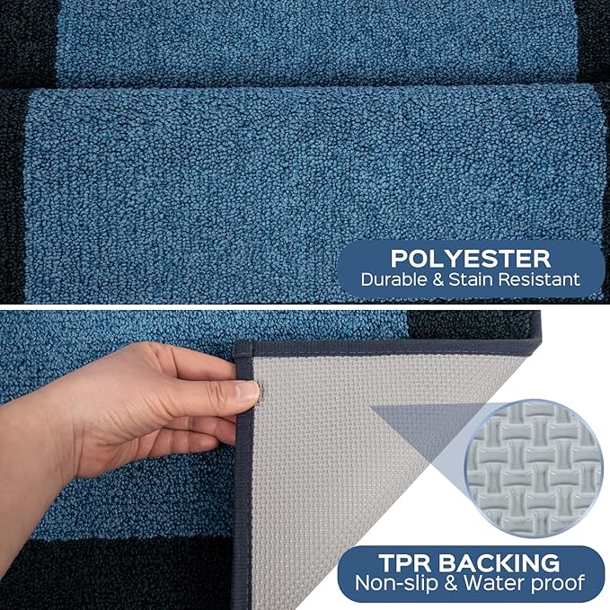 Machine Washable (24" x 36"+ 24" x 60"') Runner Rugs Set of 2, Non Slip Kitchen Mats for Floor, Absorbent Entryway Rug for Kitchen, Bedroom, Hallway, Bathroom, Door (Roll Packing)