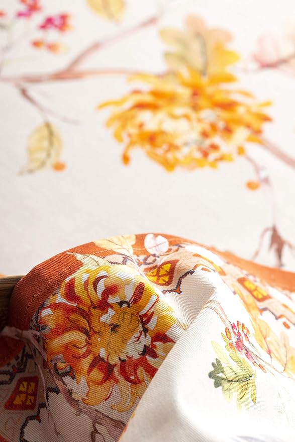 Maison d' Hermine Cloth Napkins Set of 4 100% Cotton Everyday Reusable Square Napkins Cloth Washable, Dinner, Party, Wedding, Restaurant (Kelim - Prairie, 20" x 20")