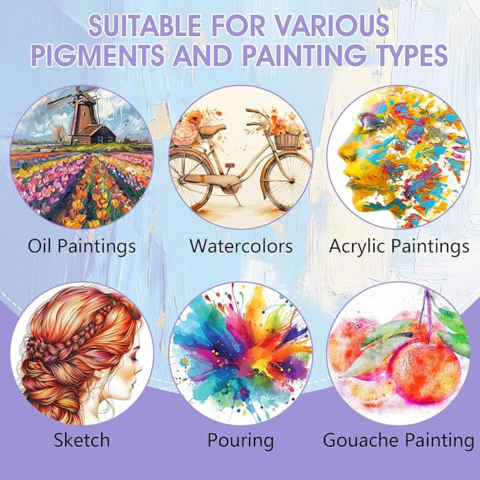 ESRICH Stretched Canvas for Painting, 8 Pack Canvases for Painting 11x14, 5/8 in Profile Primed White Painting Canvas for Oil & Acrylic Paint.