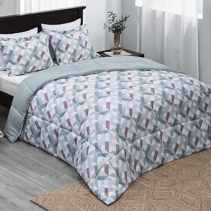 Beyond Basic Geometry Twin Comforter Set - Lightweight Down Alternative