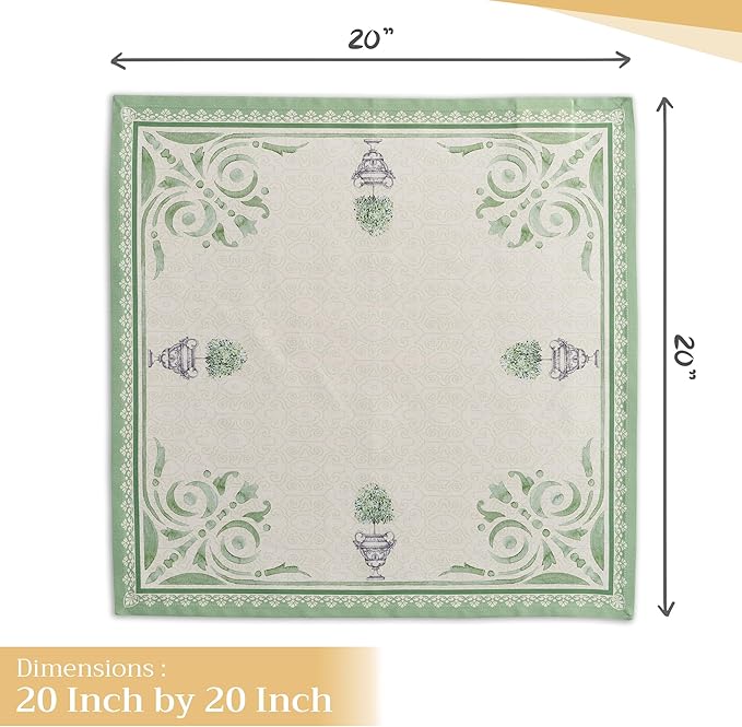 Maison d' Hermine Cloth Napkins Set of 4 100% Cotton Everyday Reusable Square Napkins Cloth Washable, Dinner, Party, Wedding, Restaurant, Spring/Summer (Jardin Du Roy, 20" x 20")
