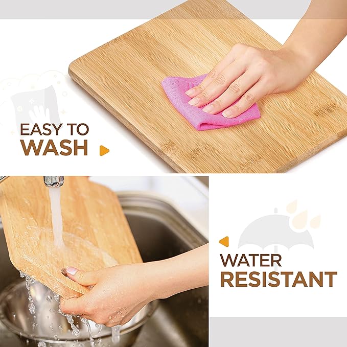 Bamboo Cutting Board Set of 4 - Wooden Cutting Boards for Kitchen with Juice Groove - Large Butcher Block, Cheese Board & Charcuterie Board for Meat, Vegetables, and Cheese - Great Kitchen Gift