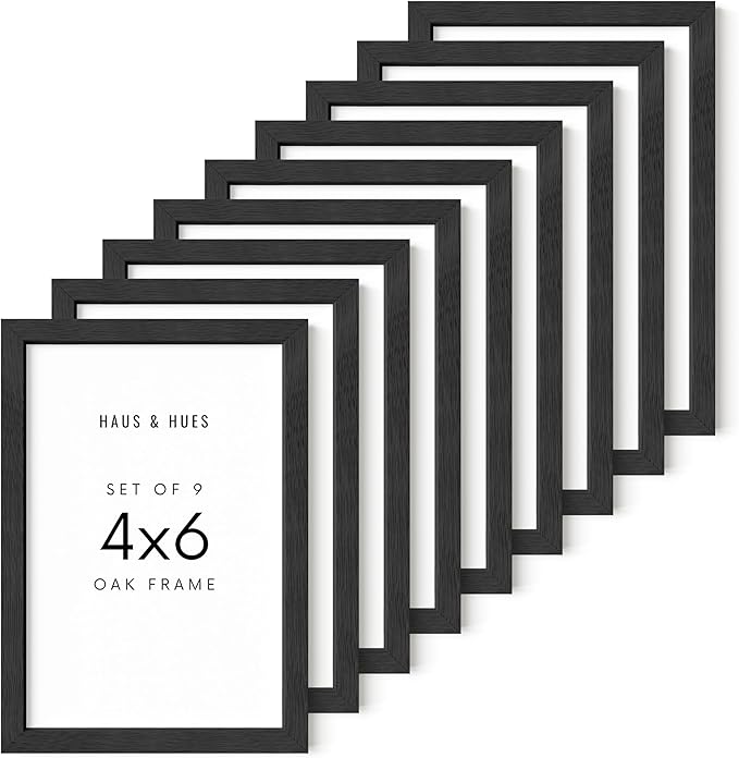 HAUS AND HUES Standalone Black Oak Frames Set of 9-4x6