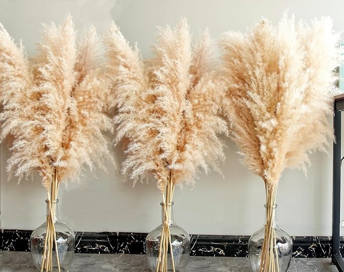 40" Tall Pampas Grass – 16 Stems Natural Pompas Grass for Wedding, Party, Farmhouse, and Boho Home Decor