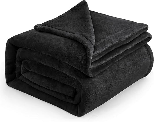 Bedsure GentleSoft Fleece Blanket California King Size Black - Lightweight Plush Fuzzy Cozy Soft Bed Blankets, 102x96 inches
