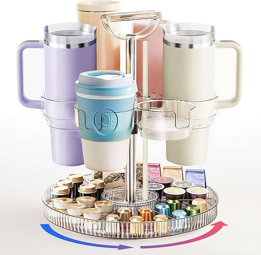 Tumbler Organizer for Stanley Cup and Water Bottle Holder for Cabinet and Kitchen Storage (Clear)