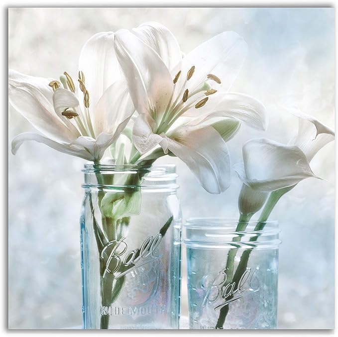 Wexford Home Mason Lily II Ball Canvas Wrapped Gallery Wall Stretched and Framed Ready to Hang Art Print 24 x 24 Multicolor, 24x24 (19970-24x24)