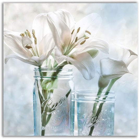 Wexford Home Mason Lily II Ball Canvas Wrapped Gallery Wall Stretched and Framed Ready to Hang Art Print 40x40 Multicolor