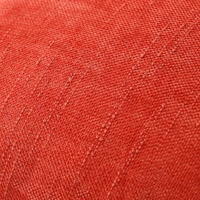 Set of 4 Soft Textured Decorative Throw Pillow Covers 22x22 Inch Cozy Farmhouse Cushion Cover Square Accent Pillow Cases for Bed Couch Sofa Living Room, Red