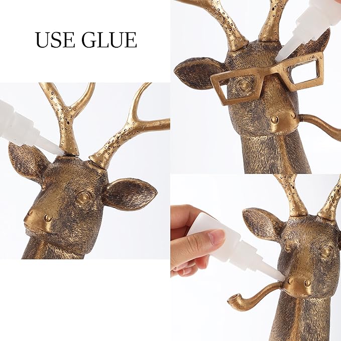 UITWMKTG Gold Animal Head Wall Decor Wall Sculpture Home Decor Statue for Living Room Office Bedroom Modern Decor for Men Women Deer